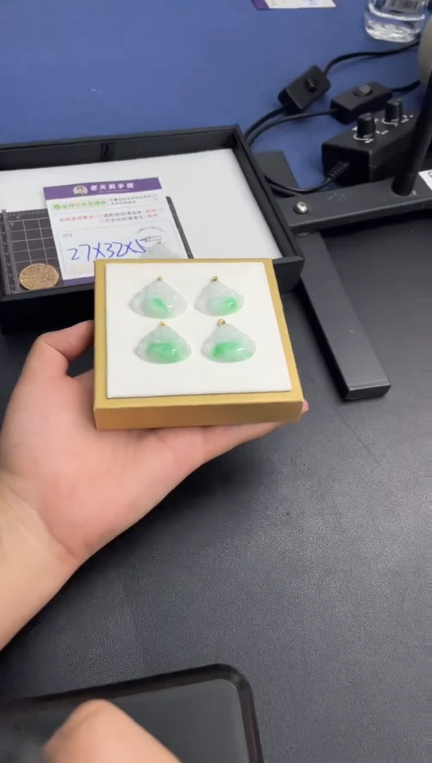 翡翠挂件18K金镶嵌佛公FL17/多样性发其一CP配绳