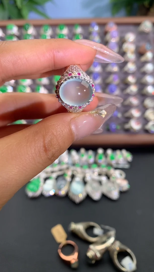 未镶嵌戒指翡翠铜托戒面