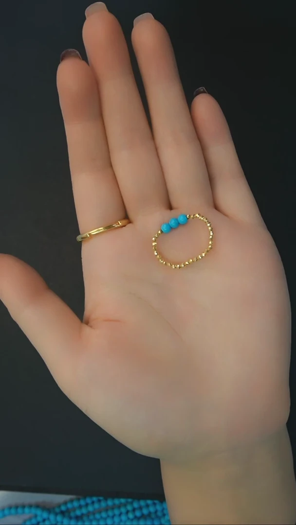 【闪购商品】绿松石戒指18K金镶嵌发货一件