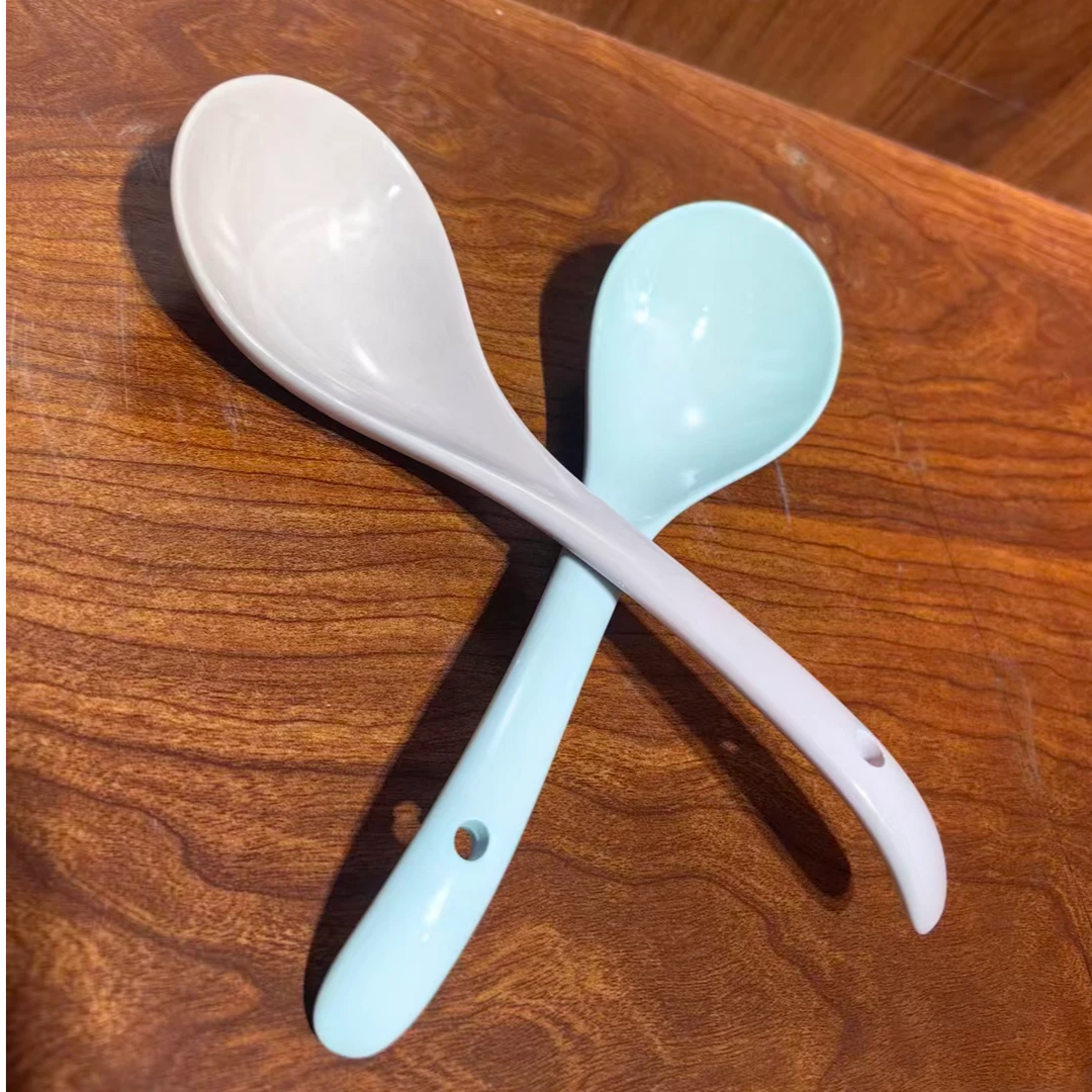 仿古瓷 A517景德镇制陶瓷大汤勺2件（微瑕不退不换）