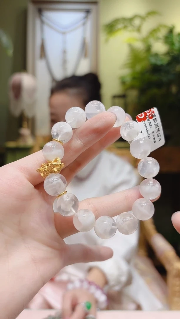 【闪购商品】水晶手串18K金镶嵌降魔杵雪花幽灵手串