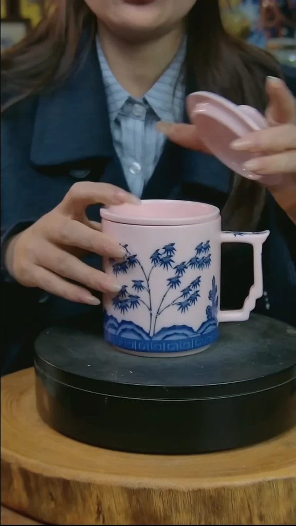 摆件陶稀土岁寒三友办公杯