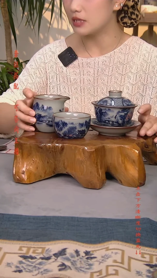 简装家用款3件套 老陶泥开片纹陶瓷茶具