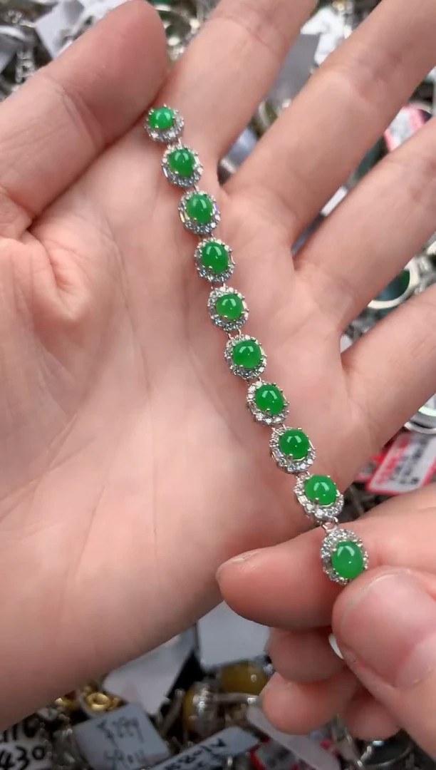 银S925镶嵌戒指翡翠777----7