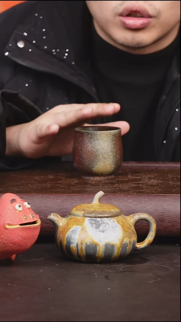 茶壶紫砂柴烧 微瑕杯