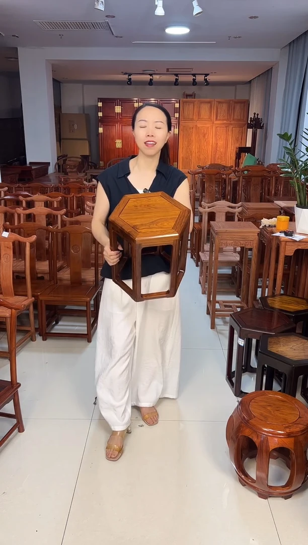 紫檀木类家具六角凳非洲檀香