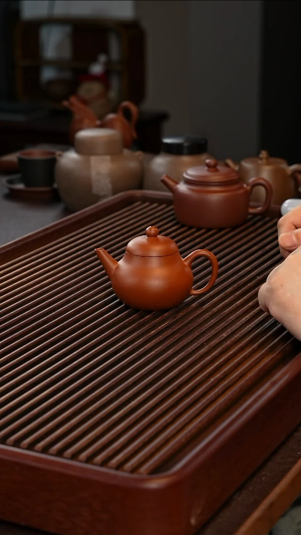 茶壶紫砂微微瑕芭乐水平 赵庄朱泥 130cc