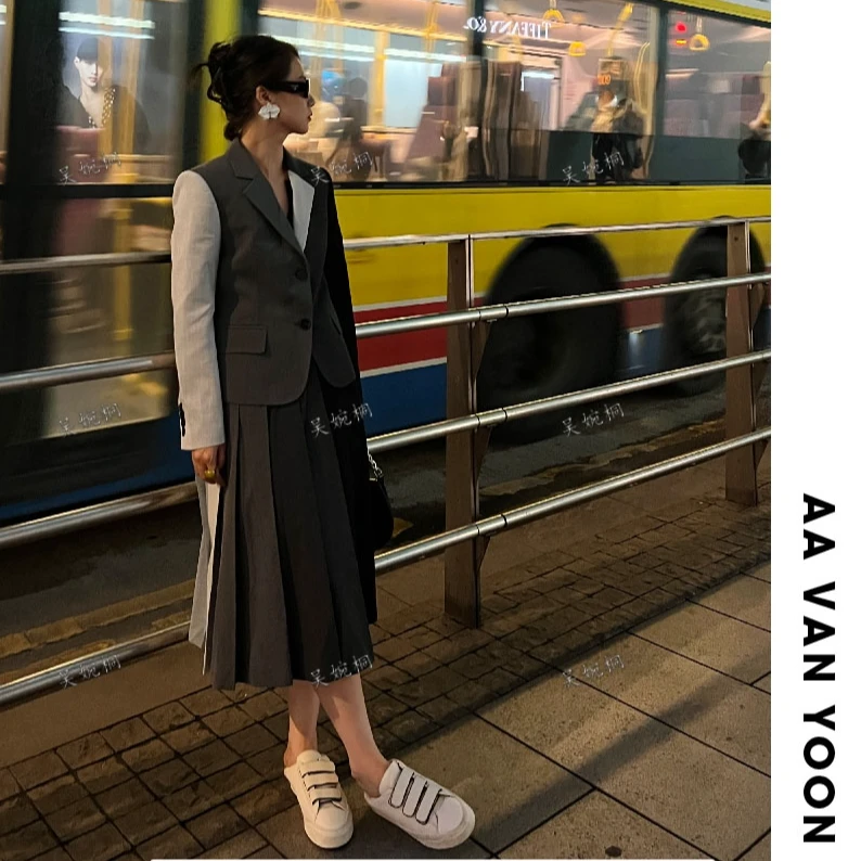 YOON深圳原创 经典撞色拼接西服套装【WT23-G230739】