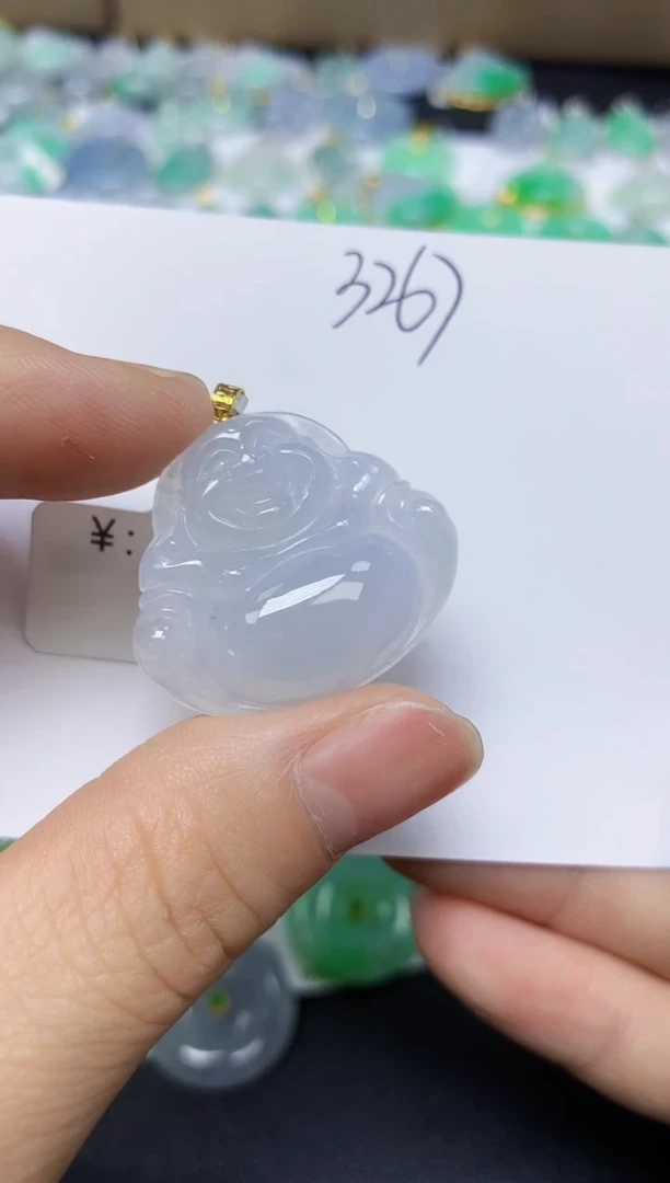 翡翠18K金镶嵌颈饰 天然缅甸翡翠A货