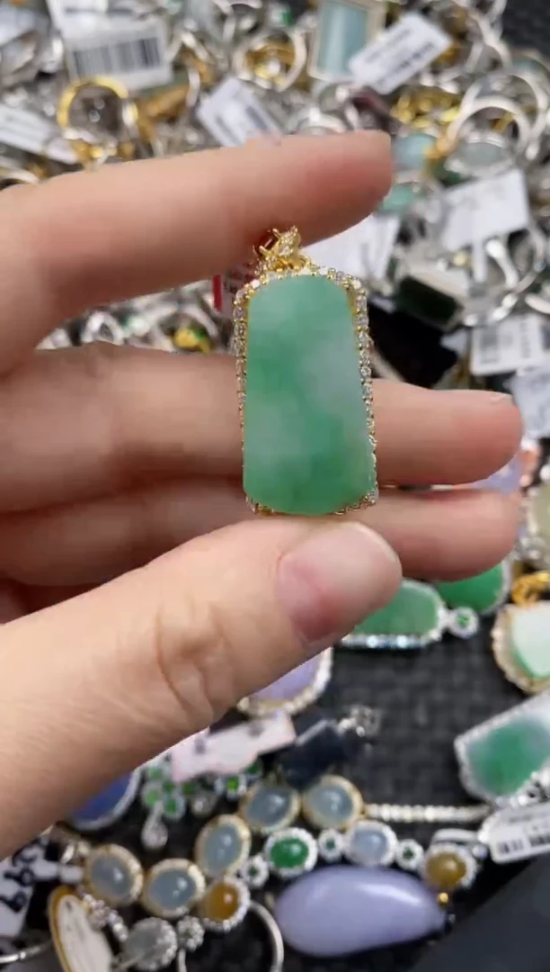 银S925镶嵌戒指翡翠10            5