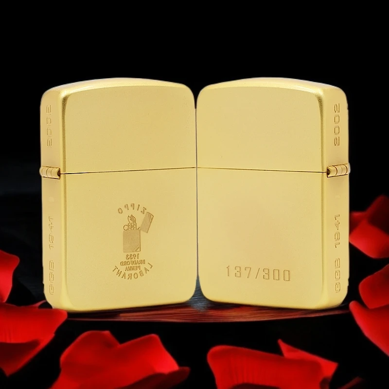ZIPPO/之宝磨沙【1941金色18K小金砖】正品煤油打火机KF-DF