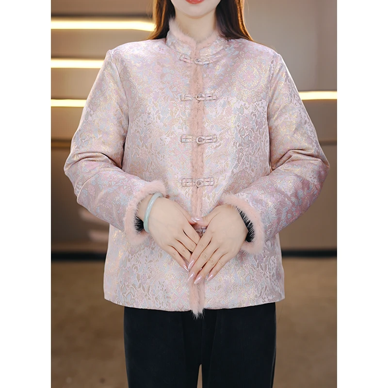 气质时尚贵夫人新中式羽绒服2025冬季新款宽松舒适保暖外套