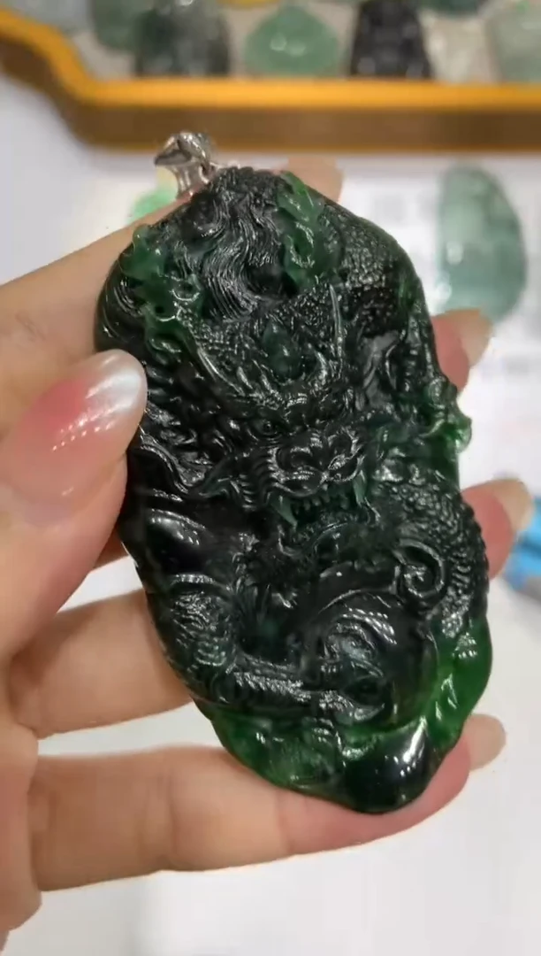 翡翠挂件18K金镶嵌298651