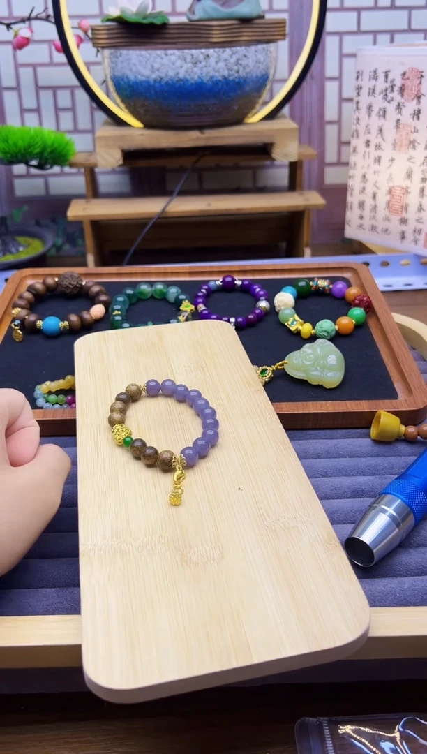 手链14K金镶嵌和田玉S494