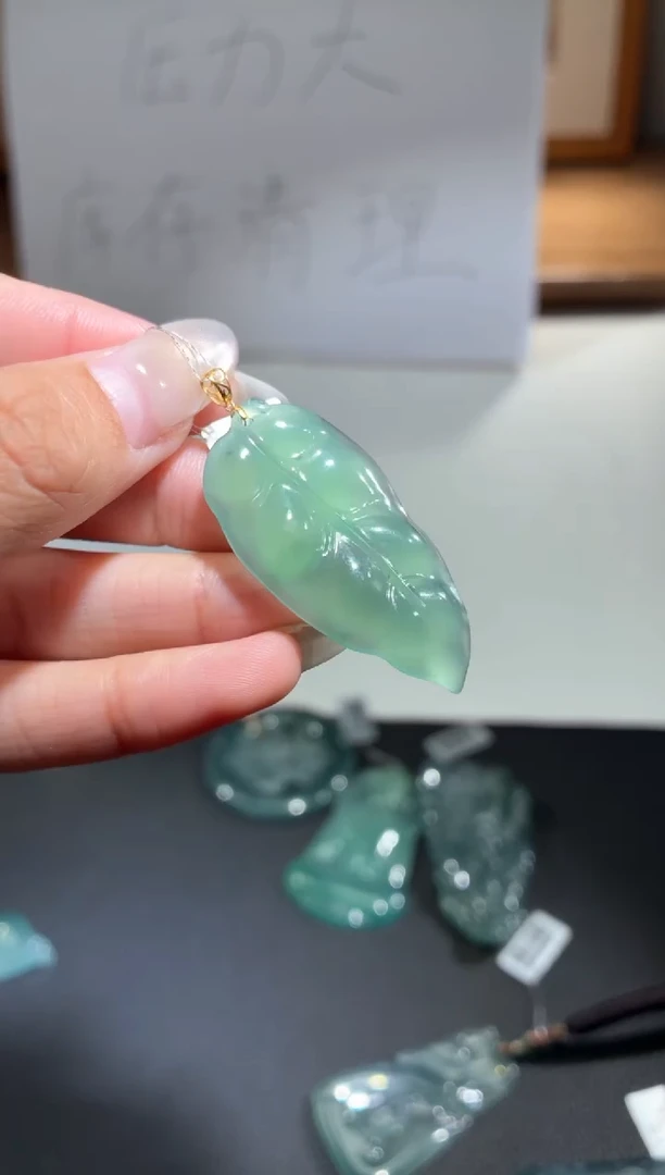 吊坠(不含链)18K金镶嵌翡翠天然翡翠A货