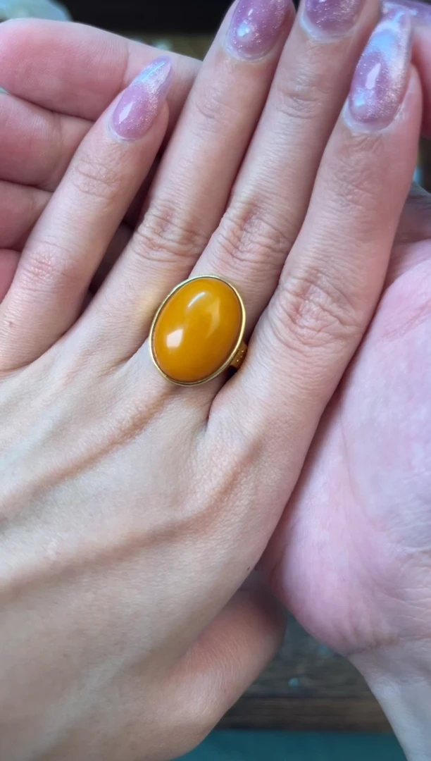 【闪购商品】蜜蜡戒指合金蜜蜡戒指