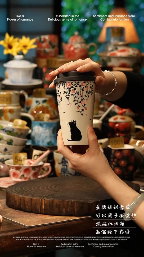 陶瓷景德镇高温釉下彩手工手绘款式@A0780@