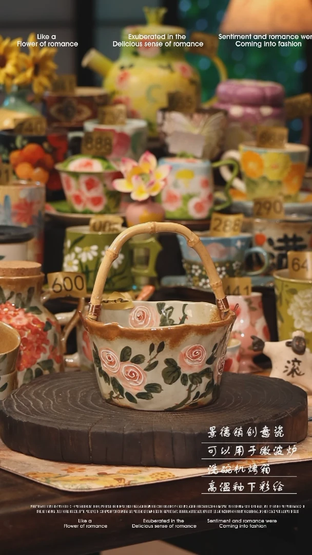 陶瓷景德镇高温釉下彩手工手绘款式