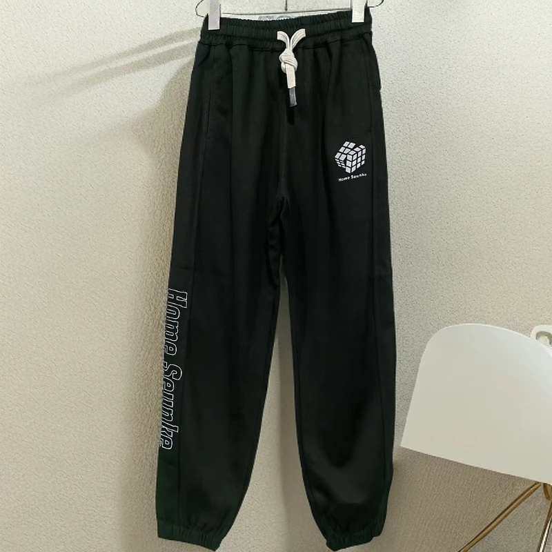 【24040-黑色】青少年针织卫裤