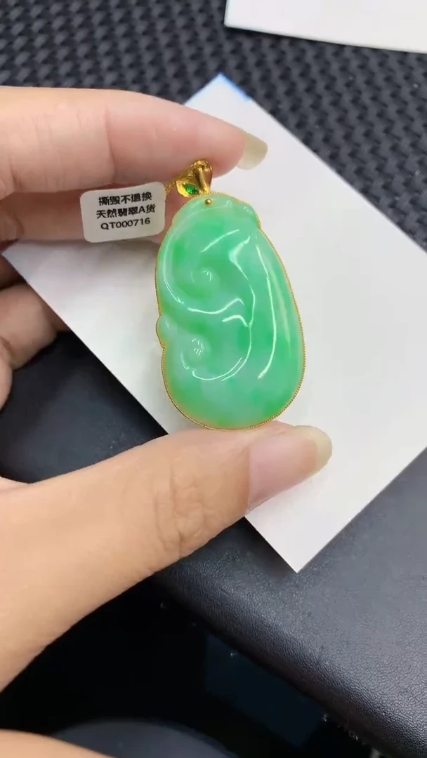 【闪购商品】翡翠颈饰18K金镶嵌            8