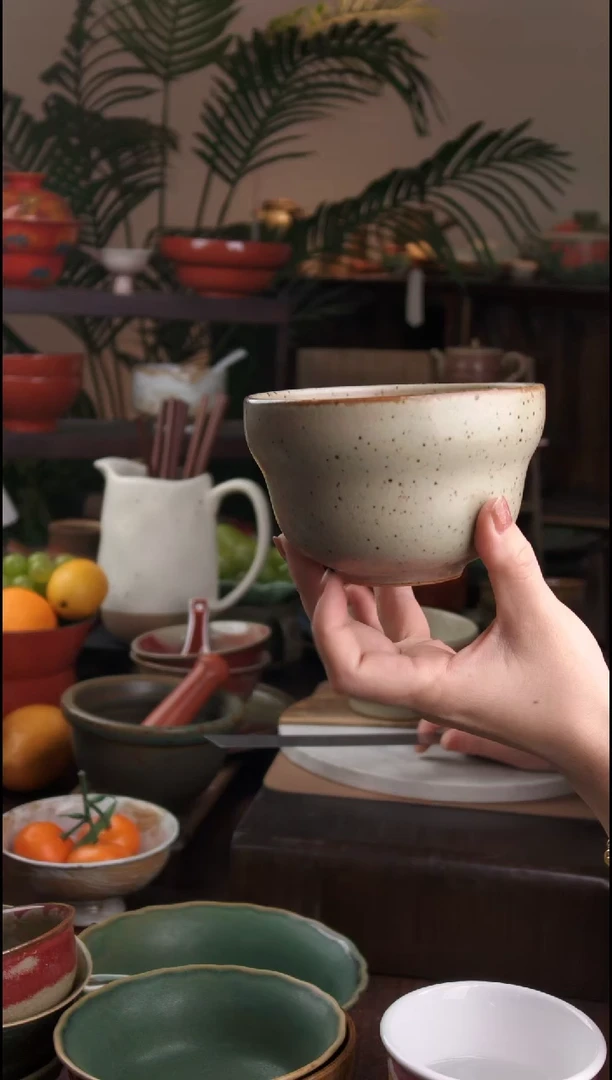 碗景德镇手工高温餐具桃红葫芦