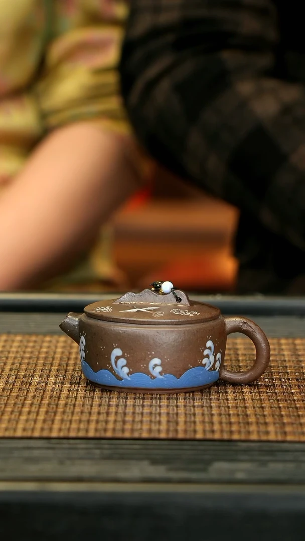 【闪购商品】紫砂茶壶TZP25观沧海汉瓦 柴烧