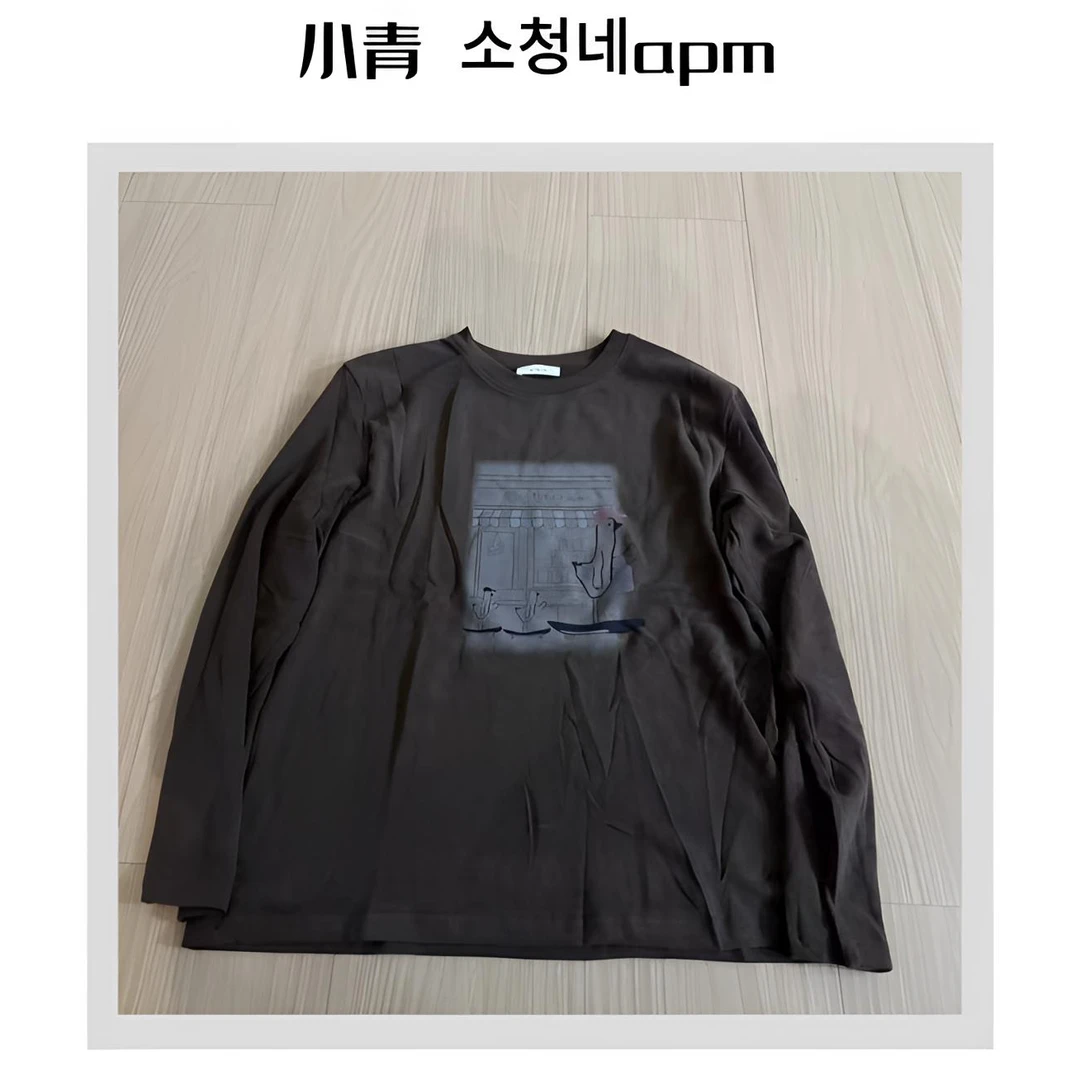 小青家浮浮 立正帽子小鸡磨毛T恤