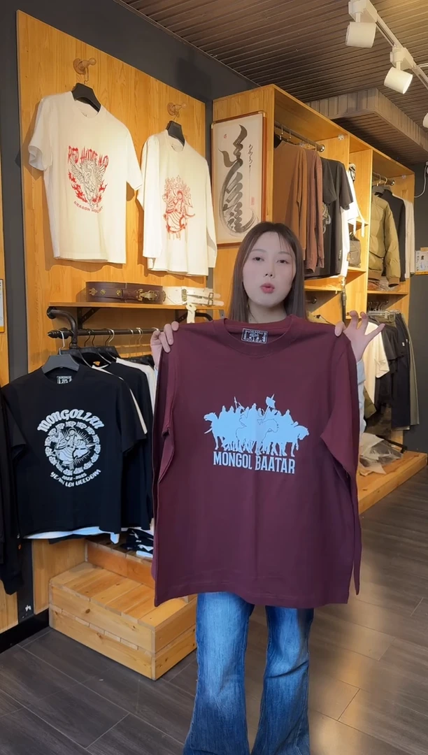 清苦存（不退换）骑兵款水洗红色长袖