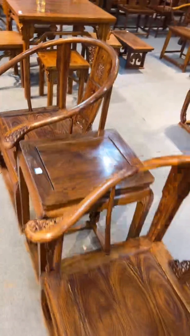 【闪购商品】花梨木类木雕椅子一对