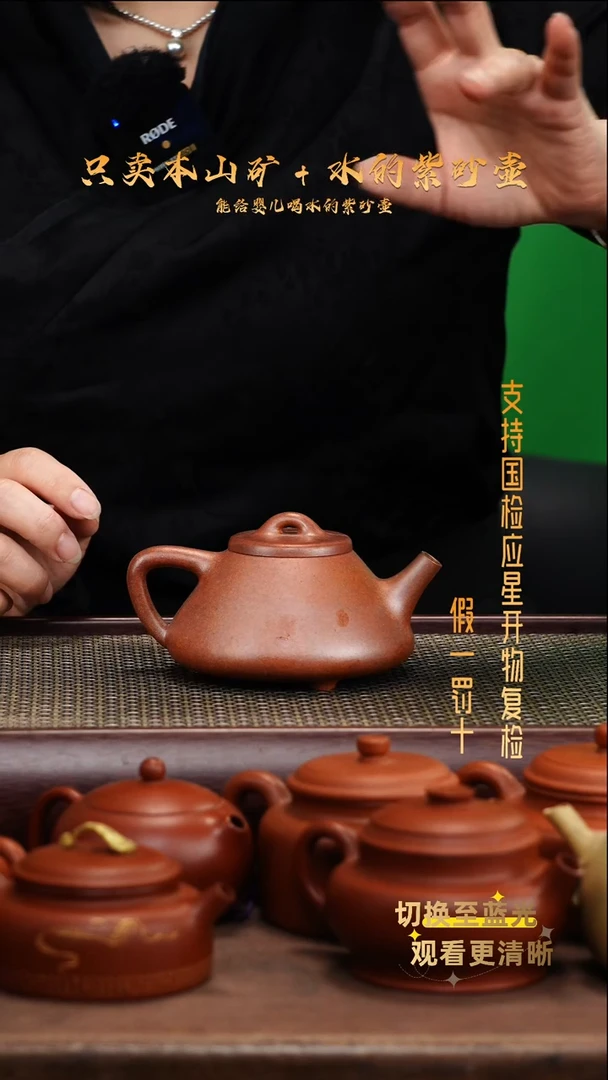 茶壶紫砂柴烧 黑墩头 子冶石瓢