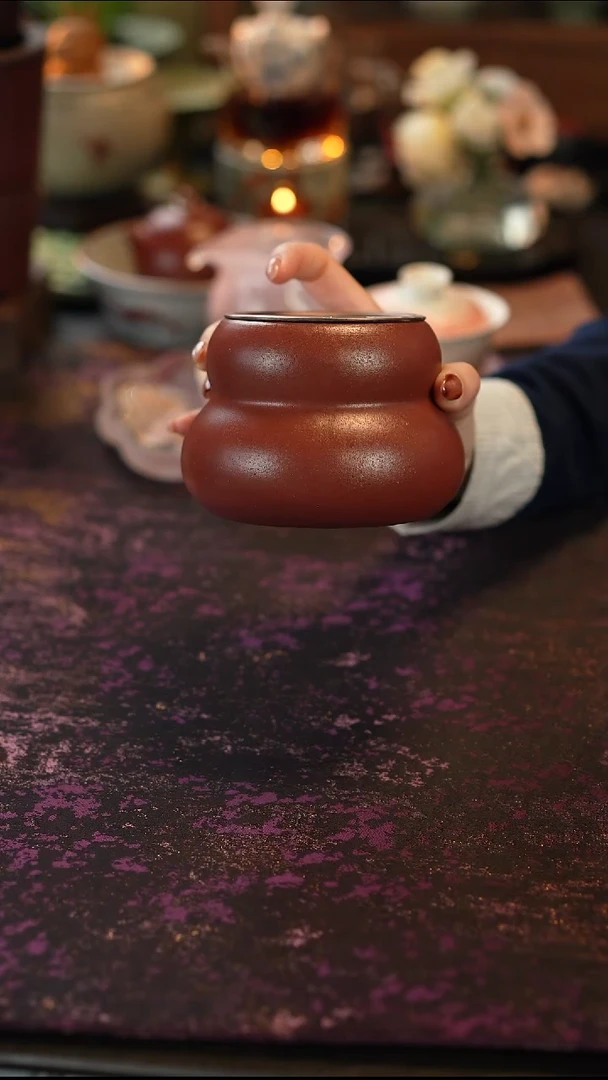 1粗陶福禄建水-红色