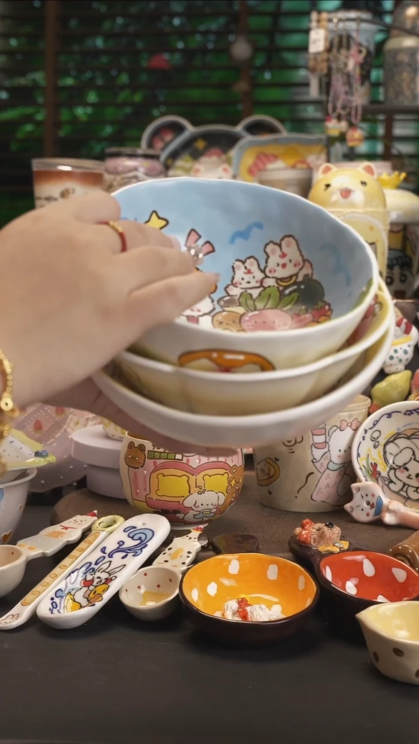 猫*仔【原创设计】景德镇手绘陶瓷