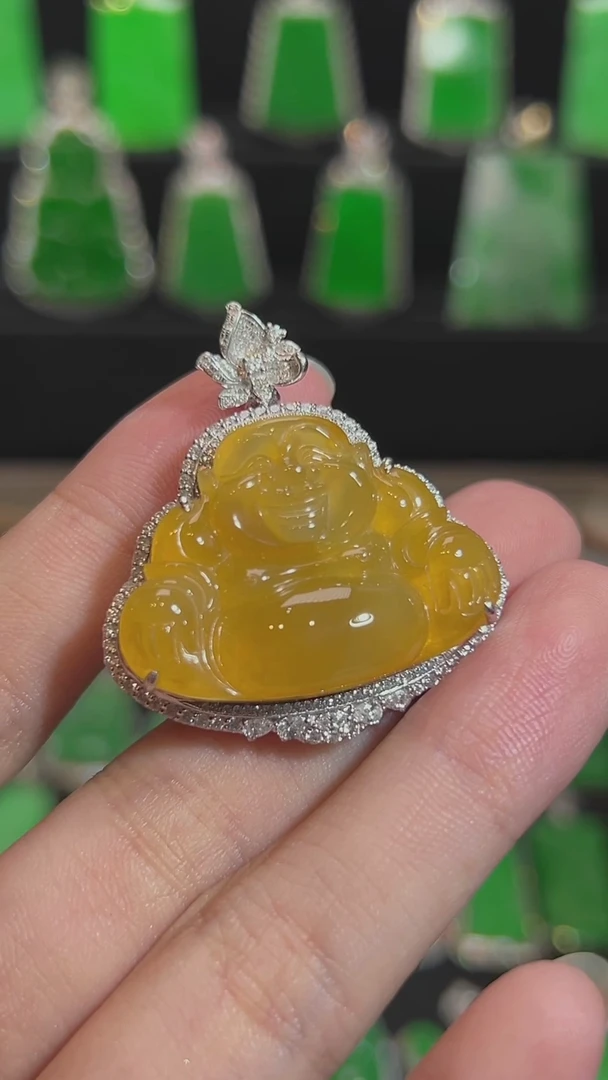 翡翠18K金镶嵌吊坠(不含链)吊坠