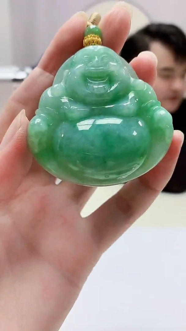 定制翡翠未镶嵌5060zm-毛货挂件佛公133