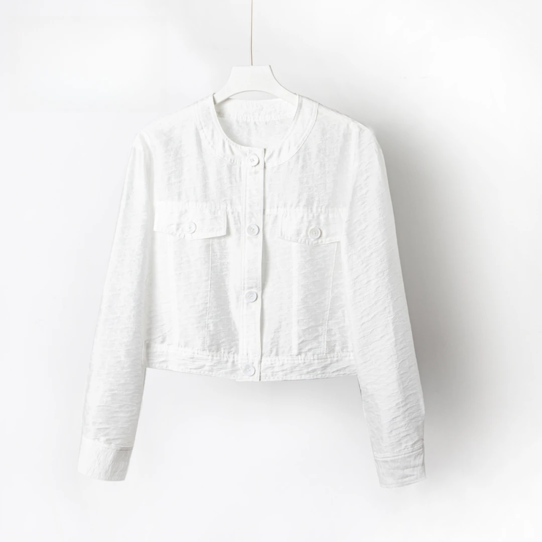 5018(长岛假期)小机灵春装新款长袖小衫外套上衣女A2