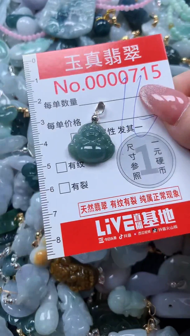 翡翠未镶嵌吊坠(不含链)0715