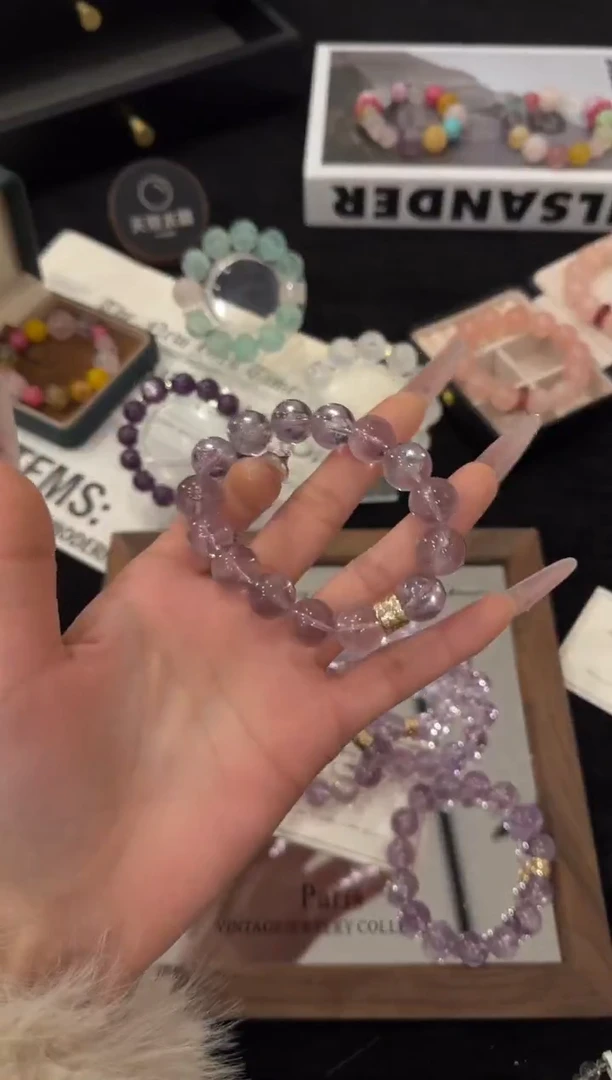 合金手链水晶紫水晶x3460