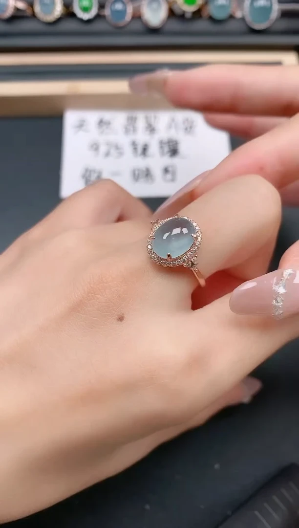 银S925镶嵌戒指翡翠11111