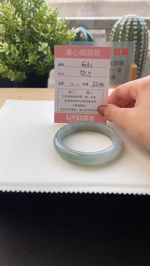 未镶嵌手镯翡翠55.5圈口 编码  g31