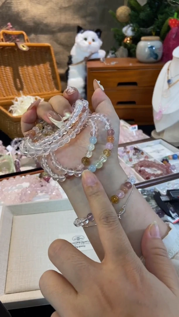 水晶手链未镶嵌孤品捡漏均匀瑕疵介意勿拍