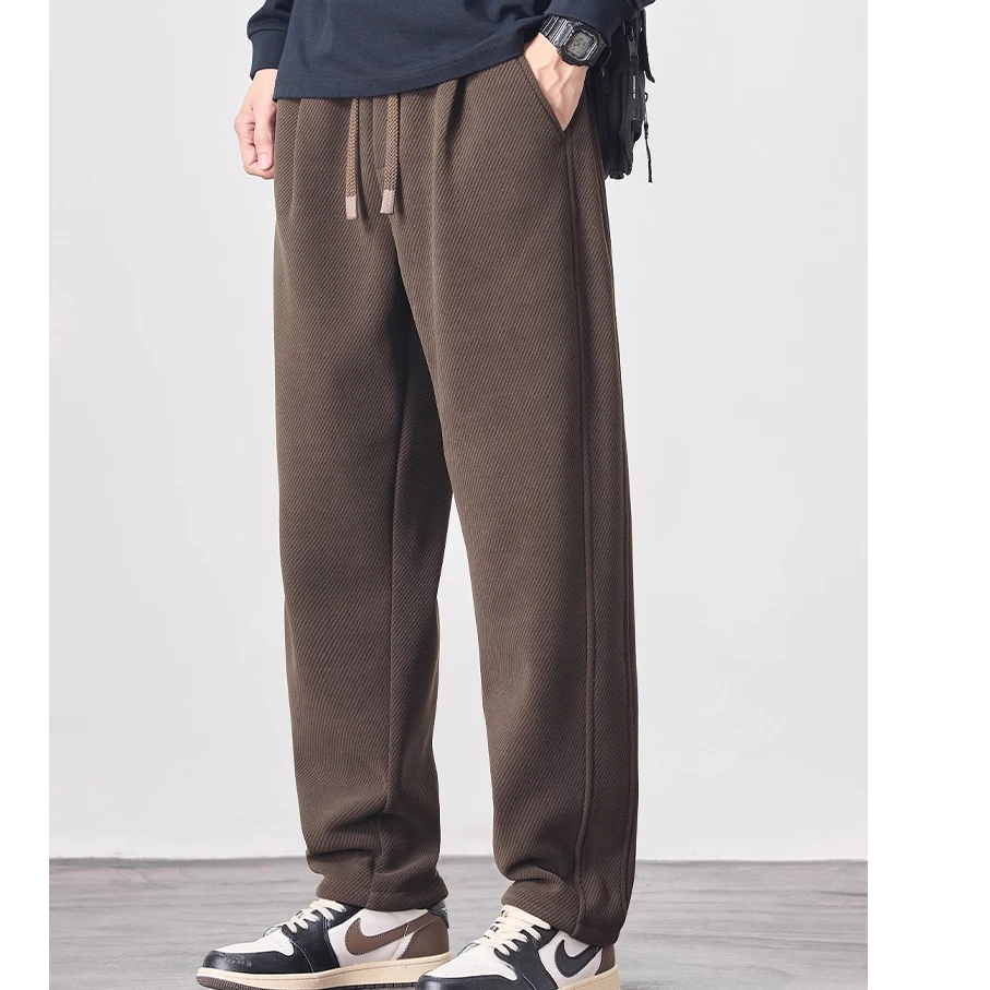 欧密绒裤子男士秋冬季2026新款直筒加绒加厚运动休闲长裤男秋冬潮
