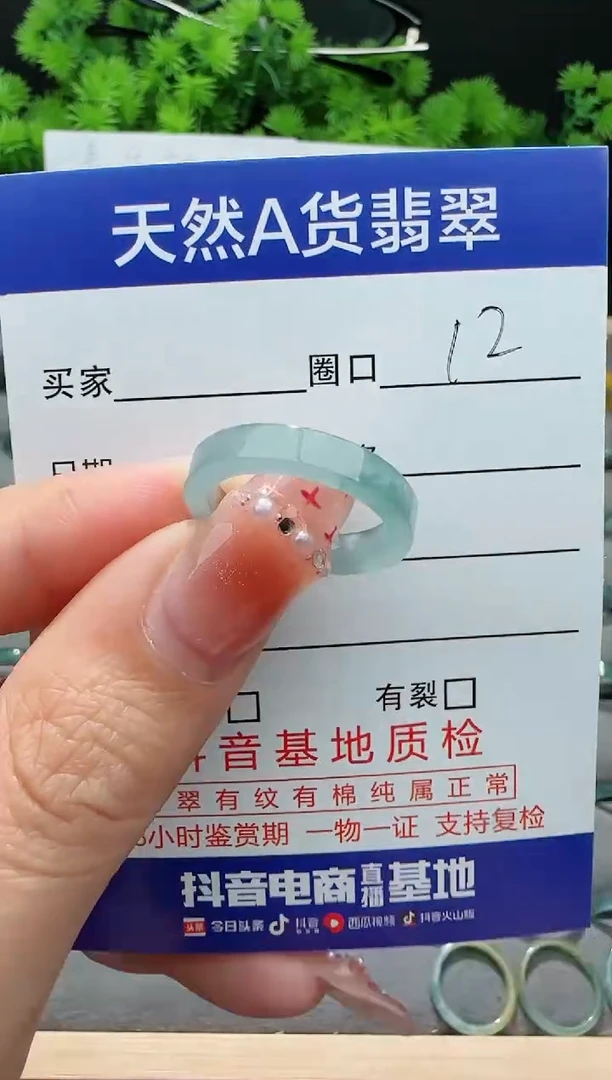 【闪购商品】翡翠戒指未镶嵌12圈口对应的去拍
