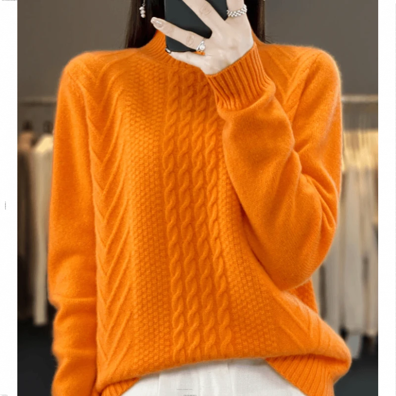 毛衣女款爆款2025新款洋气羊绒衫100%纯羊绒针织衫宽松羊绒打底衫