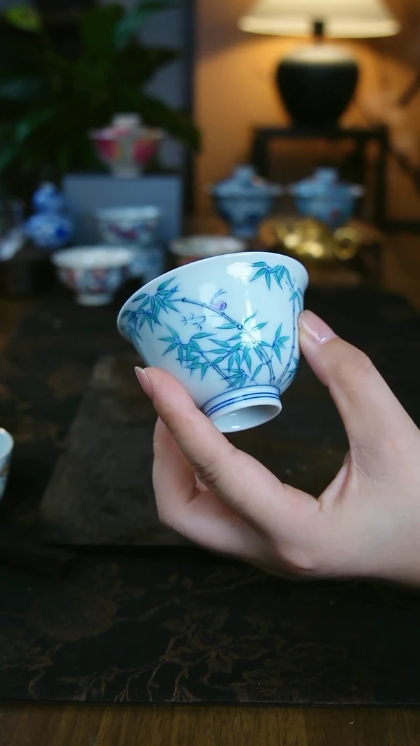 斗彩竹子主人杯1111