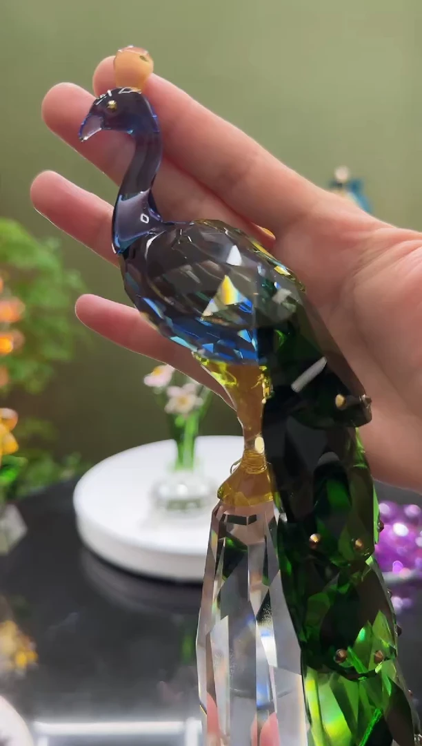 人造水晶K9 水晶 孔雀
