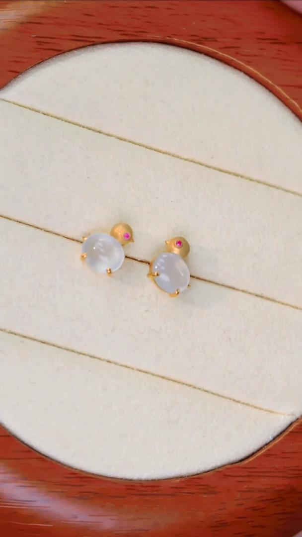 18K金镶嵌翡翠耳饰26