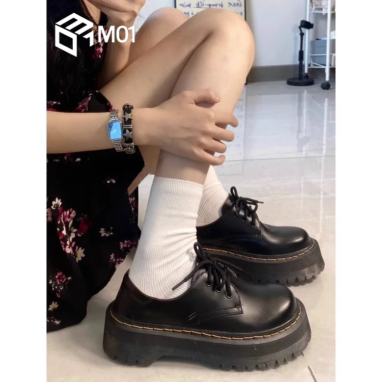 M01明星同款小皮鞋女2025年厚底鞋女鞋单鞋英伦风百搭牛津马丁鞋