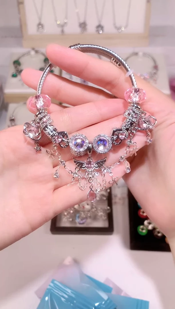 无铜合金粉色成品，天使之翼主吊款