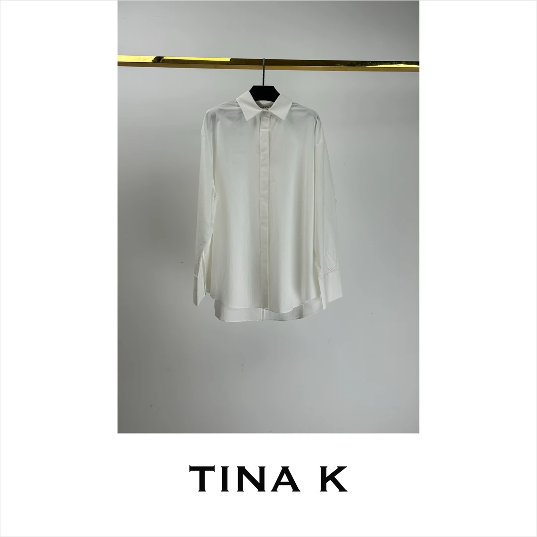 TinaK韩版侧开衩衬衫CS225049