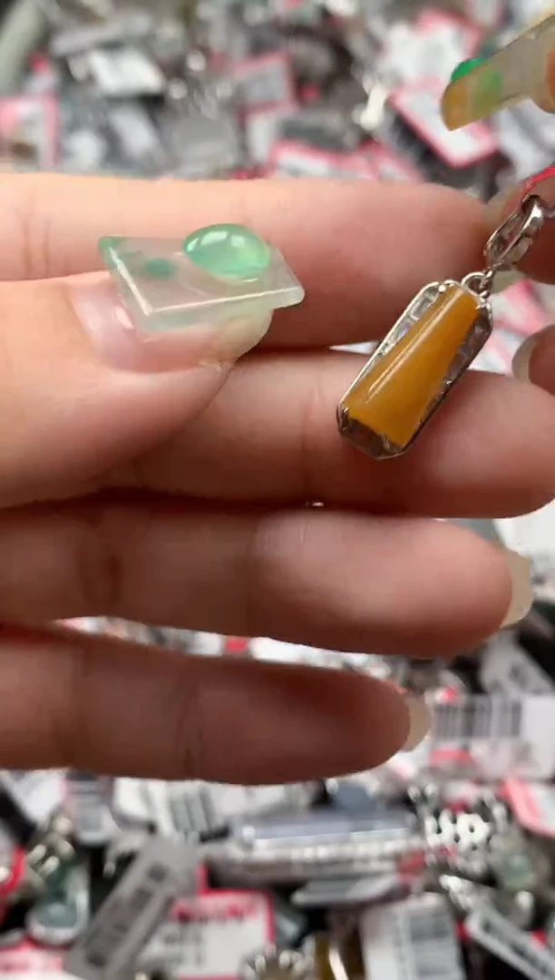 银S925镶嵌戒指翡翠天然A货缅甸翡翠